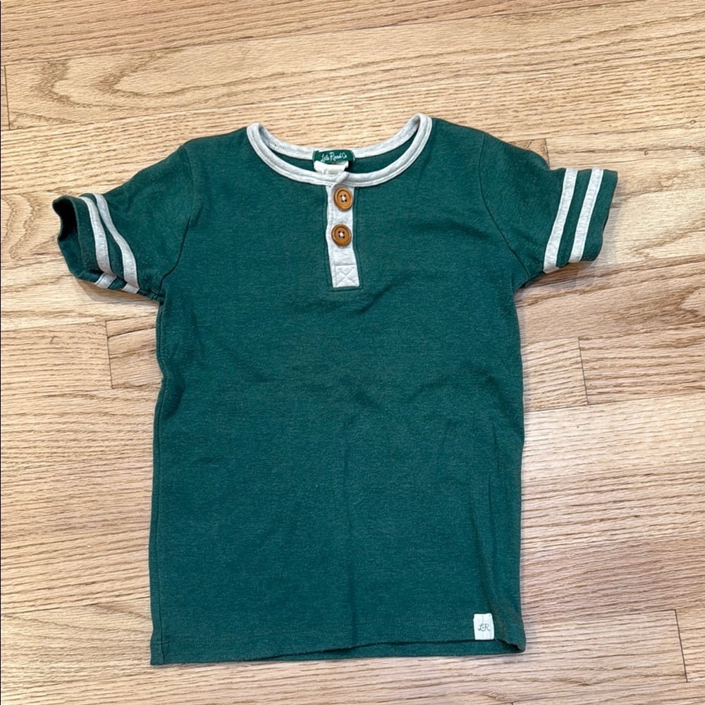 Boutique Boys Green and Gray Short Sleeve Tee